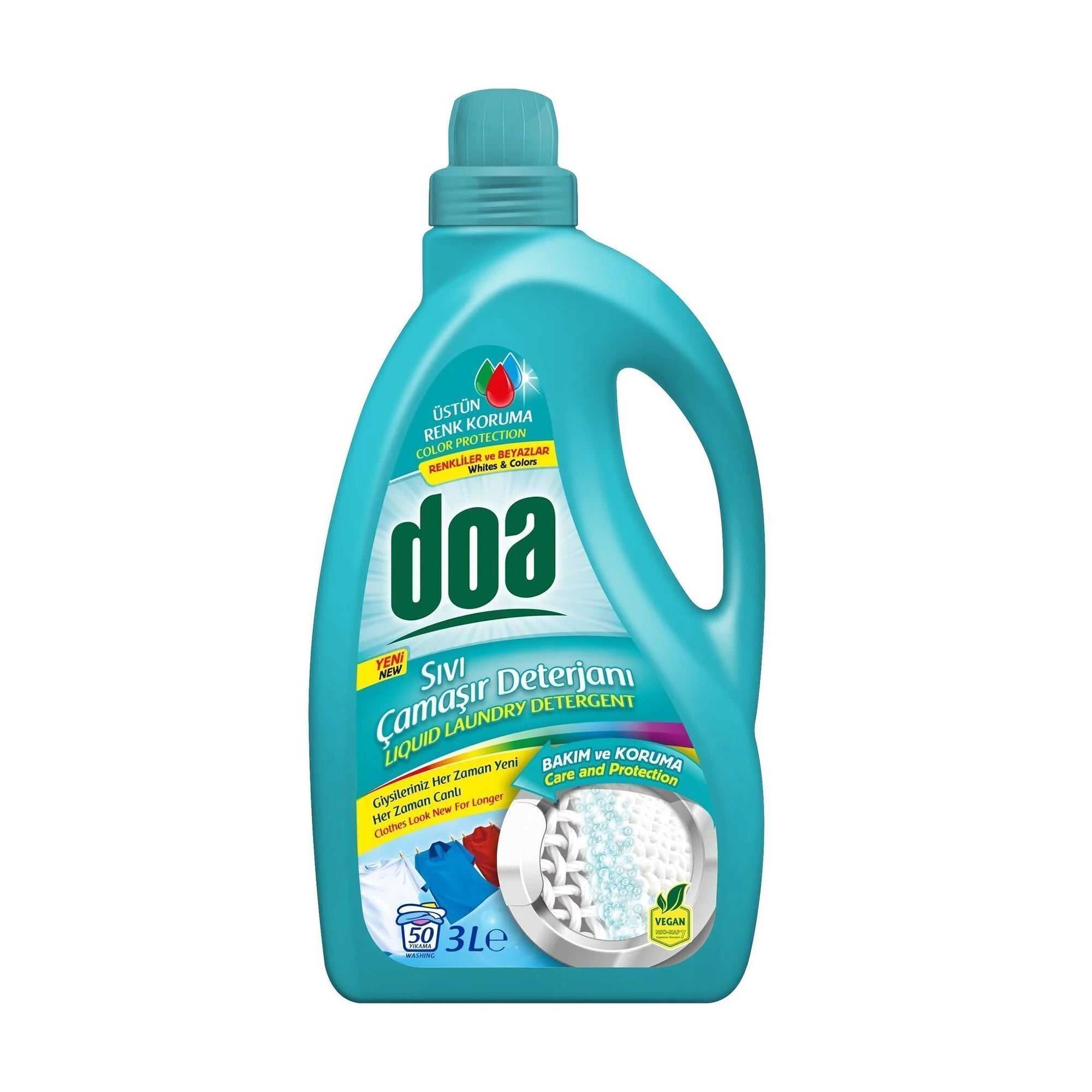 Рідкий засіб для прання doa Whites &amp; Colors для білих та кольорових речей, 50 циклів прання, 3 л